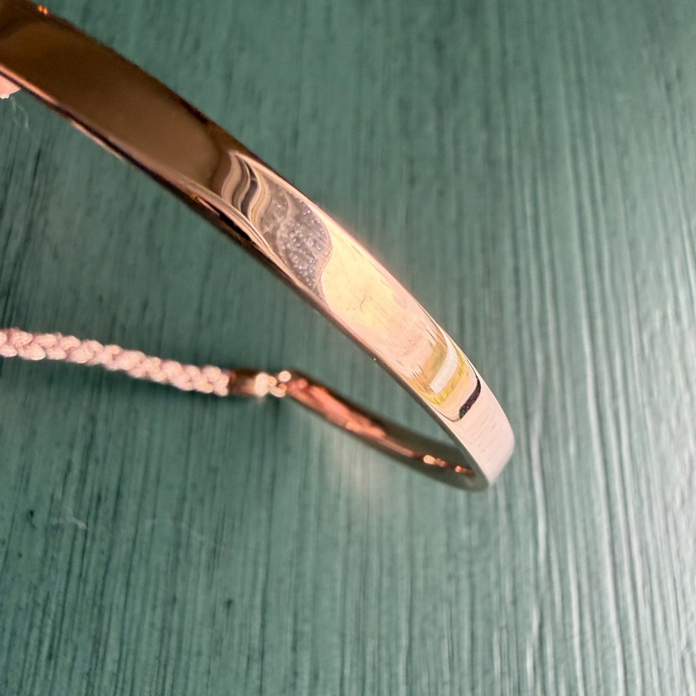 Monica Vinader Fiji Friendship Bracelet Rose Gold Metallic Pink Cord - Picture 3 of 10
